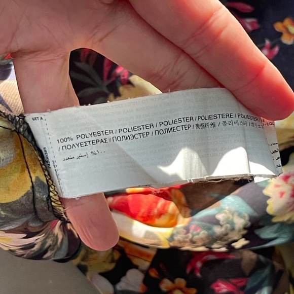 Mango MNG Collection Floral Sheer Transparent Button Down Blouse Shirt Sz Medium - Picture 7 of 7